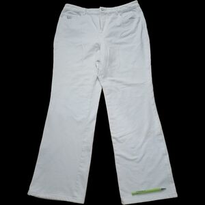 👻 sz 16，vintage white cotton high rise straight leg pants by dream jeannes